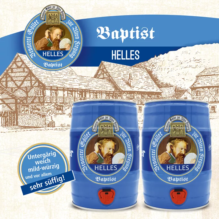 Göller Helles Baptist 2 x 5l Partyfässer